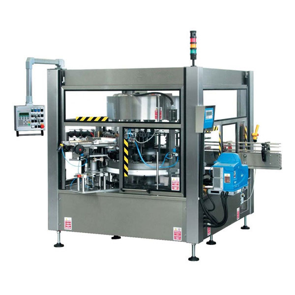 CE Peiriant Labelu Sticer Rotari Adenydd Botel Awtomatig Llawn