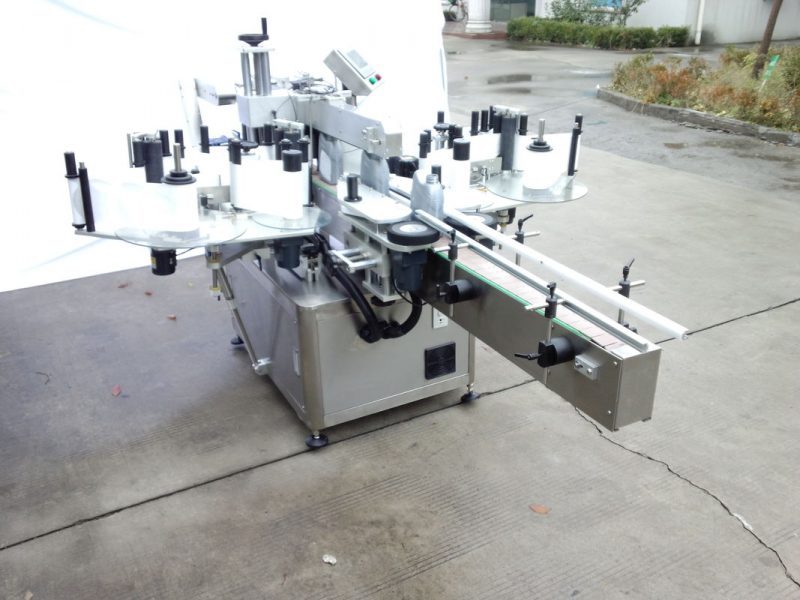 Peiriant Labelu Sticer Dau Ochr Awtomatig Tsieina gydag Ochr Blaen a Chefn Ar Gyfer Cyflenwr Botel Hirgrwn, Rownd, Aquare