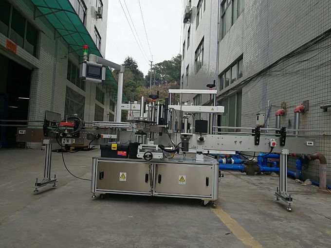 Sticer System Labelu Awtomatig Cefn Blaen Hunan Gludiog Rheoli PLC